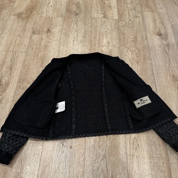 Etro Milano made in Italy designer woven tweed blazer small - Picture 3 of 7
